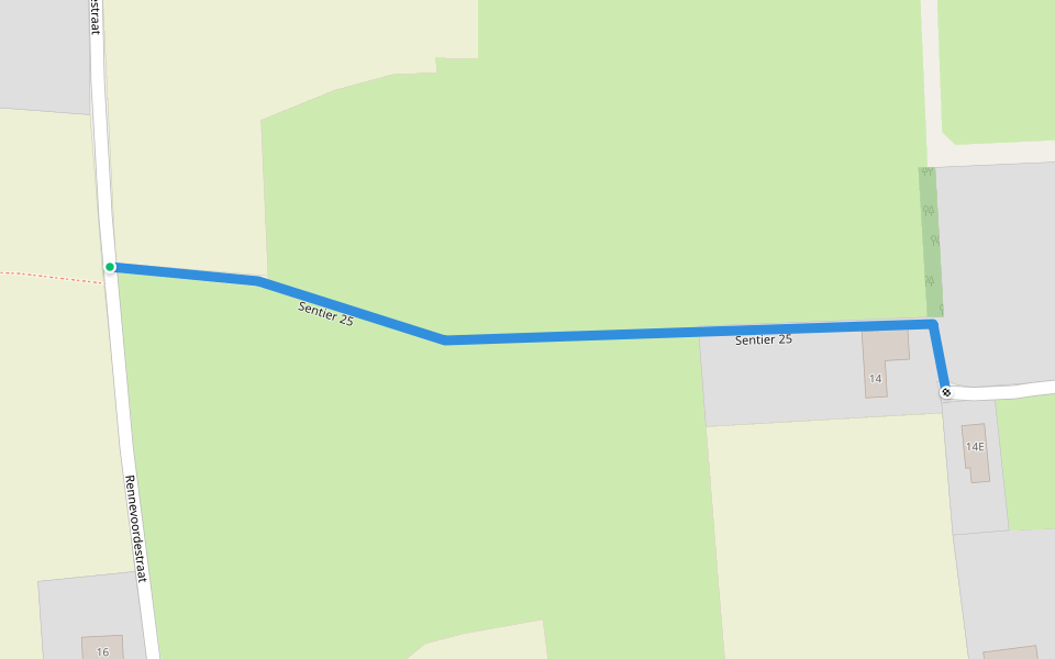 Sentier 25 walking route map in Roeselare