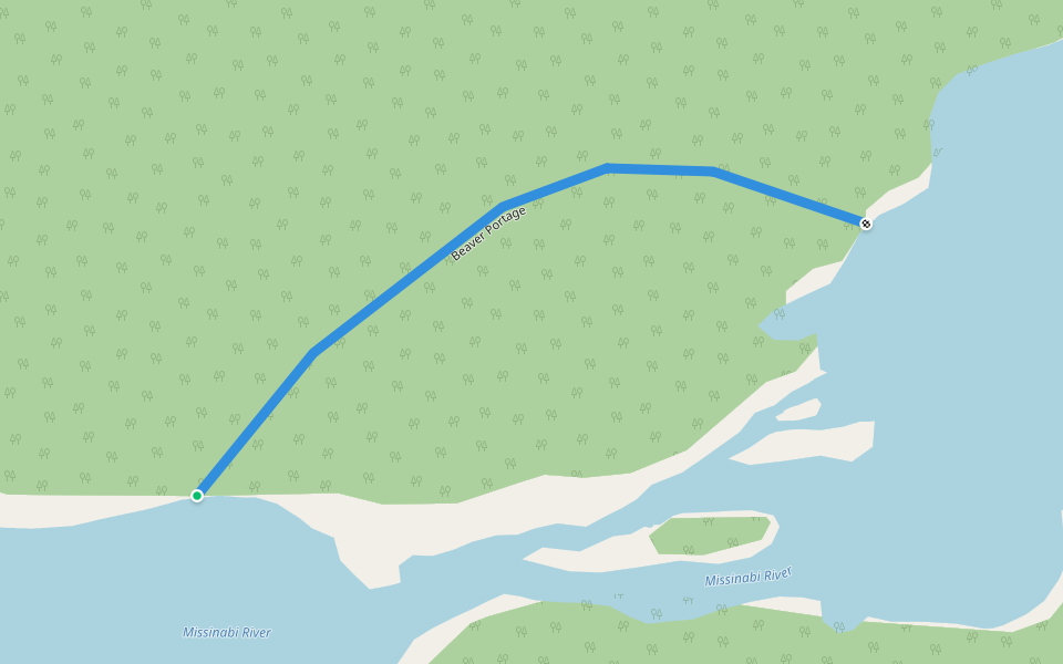 Beaver Portage walking route map in Val Côté