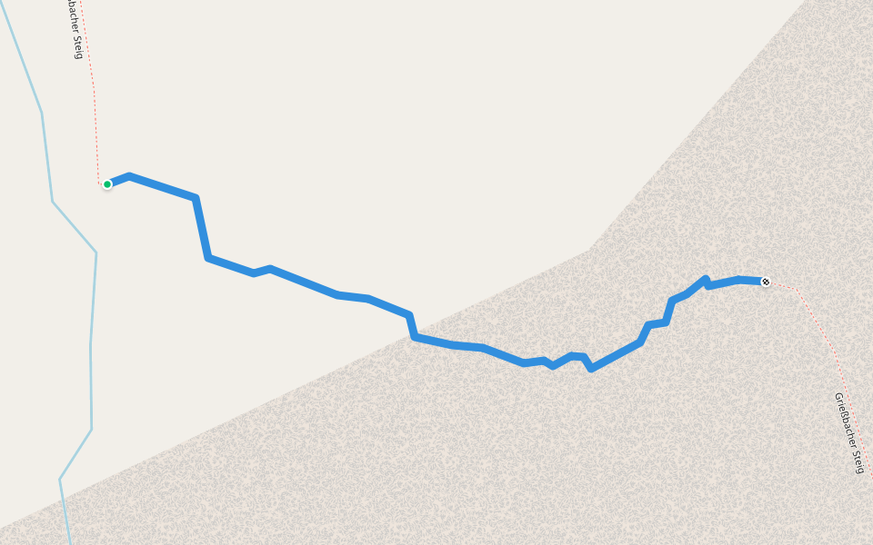 Grießbacher Steig (Teilstrecke) walking route map in Waidring
