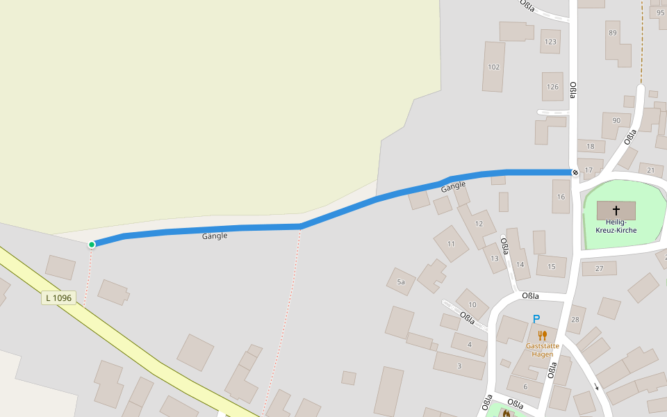 Gängle walking route map in Wurzbach