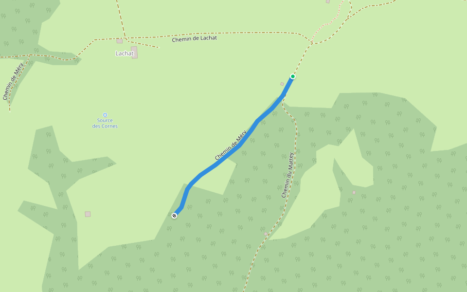 Chemin de Méry walking route map in Lescheraines