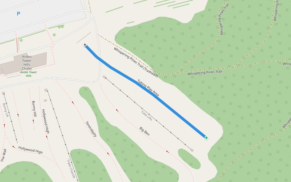 Tubing Play Area walking route map in Kensington