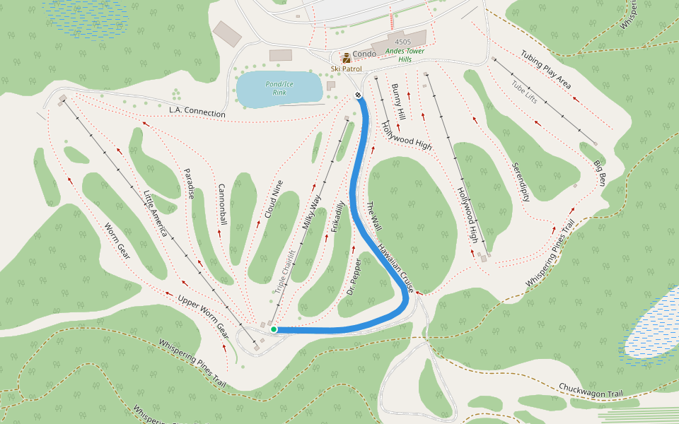 Hawaiian Cruise walking route map in Kensington