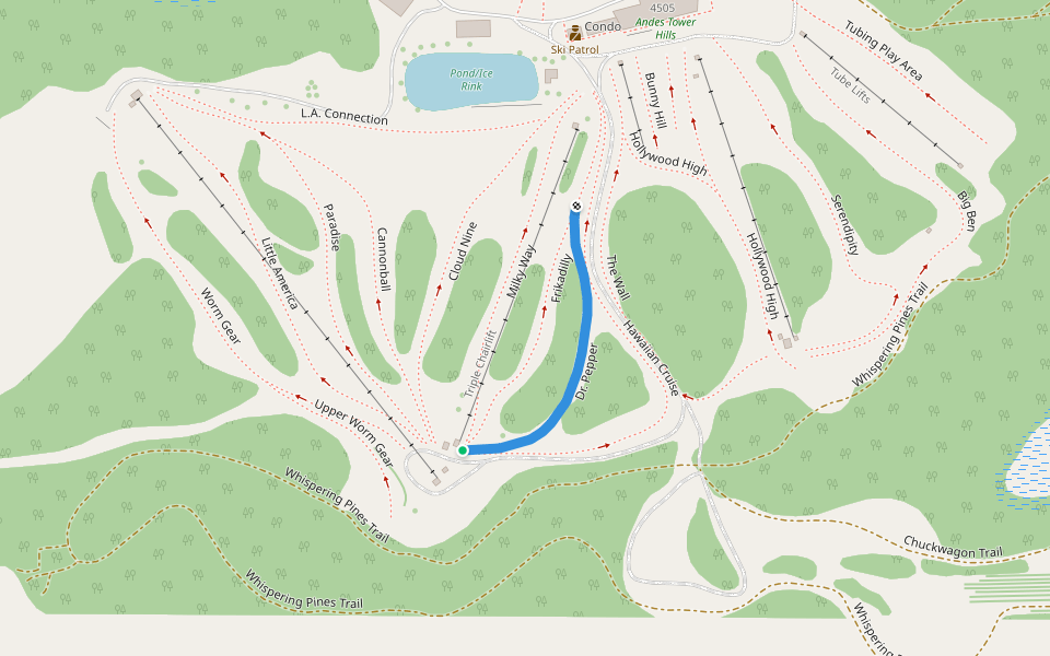 Dr. Pepper walking route map in Kensington