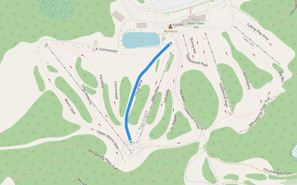 Cloud Nine walking route map in Kensington