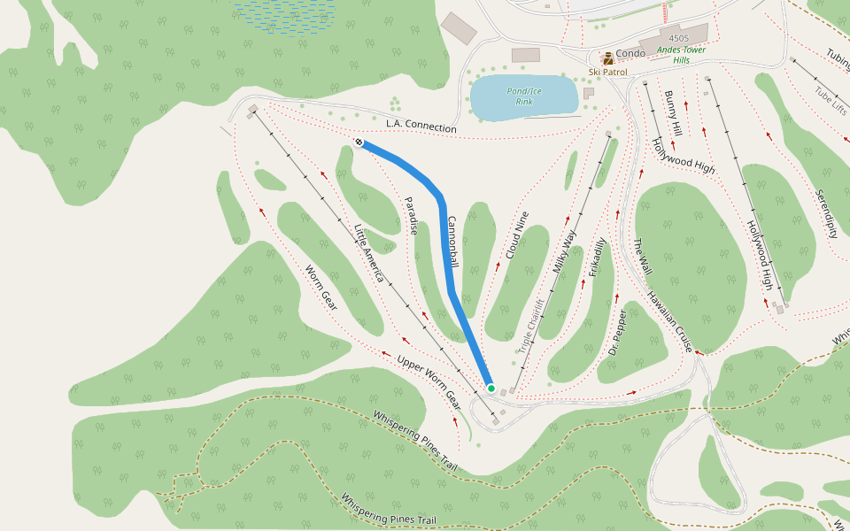 Cannonball walking route map in Kensington