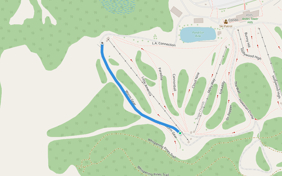 Worm Gear walking route map in Kensington