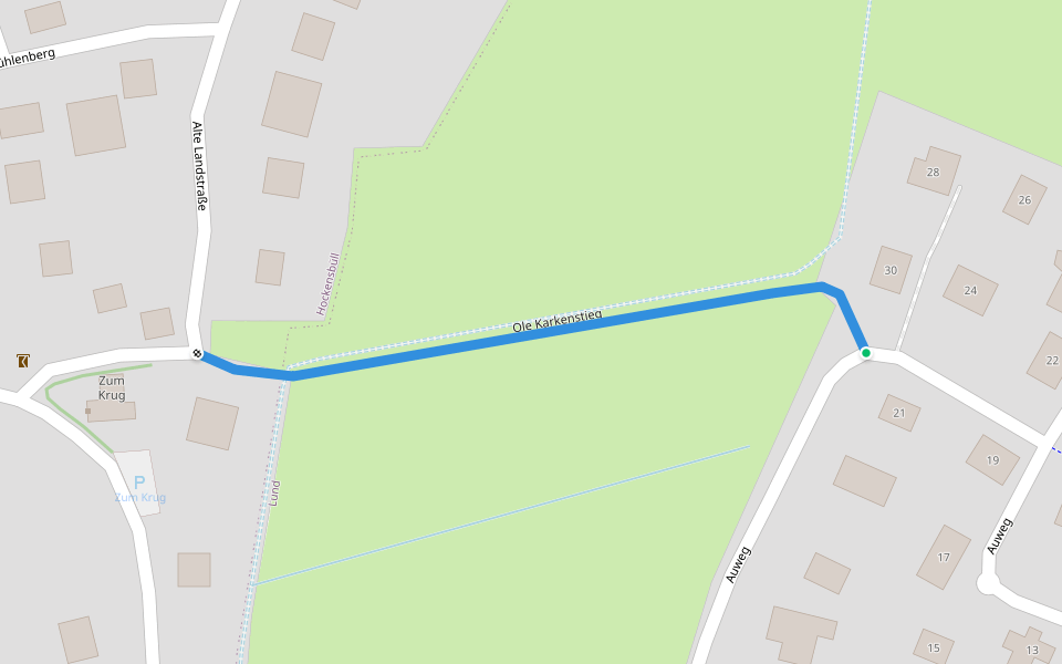 Ole Karkenstieg walking route map in Husum