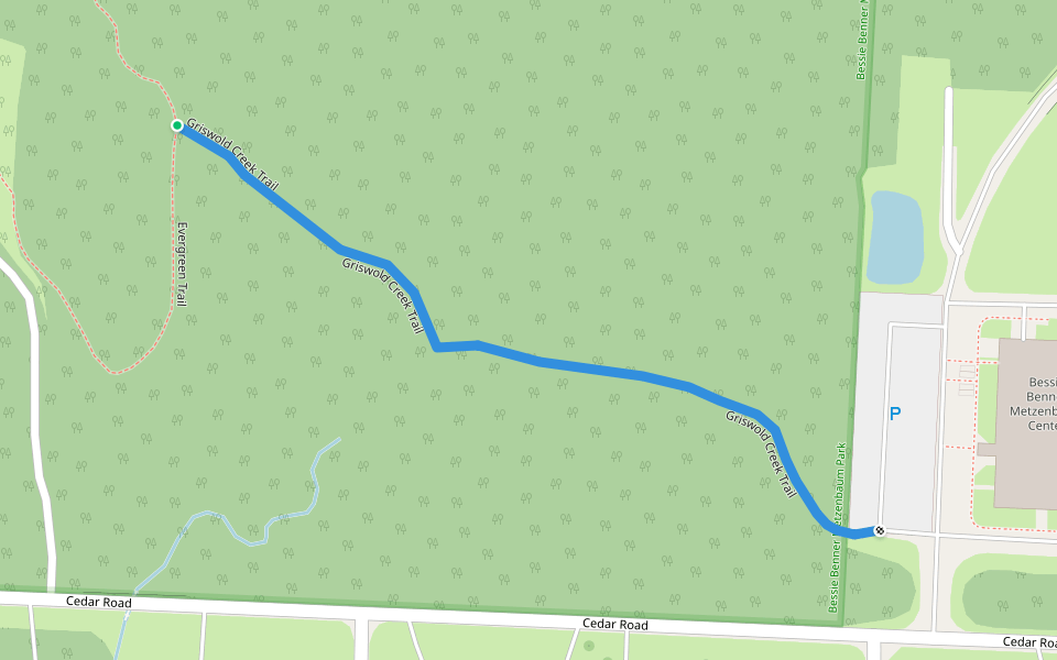 Griswold Creek Trail walking route map in Chesterland