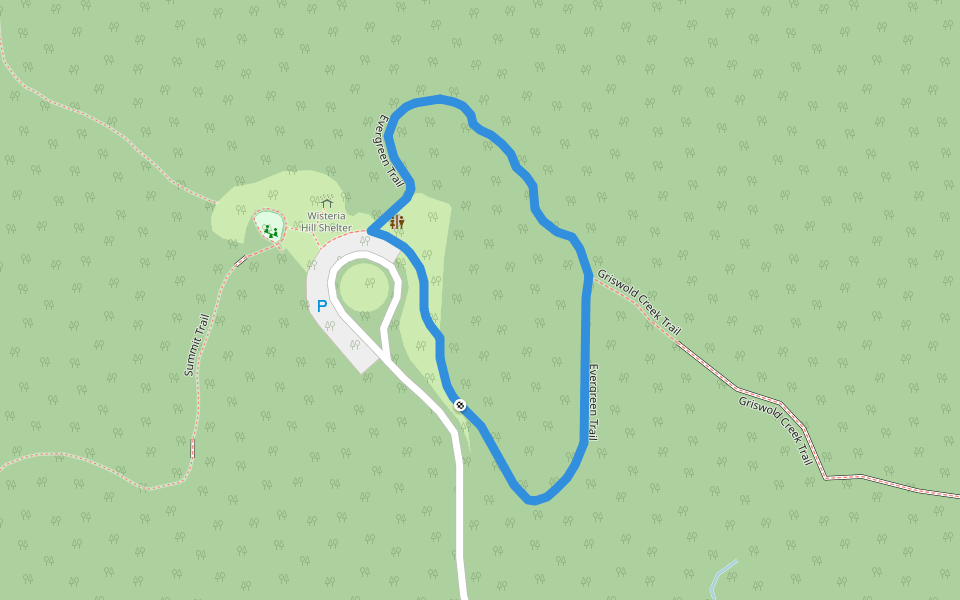 Evergreen Trail walking route map in Chesterland
