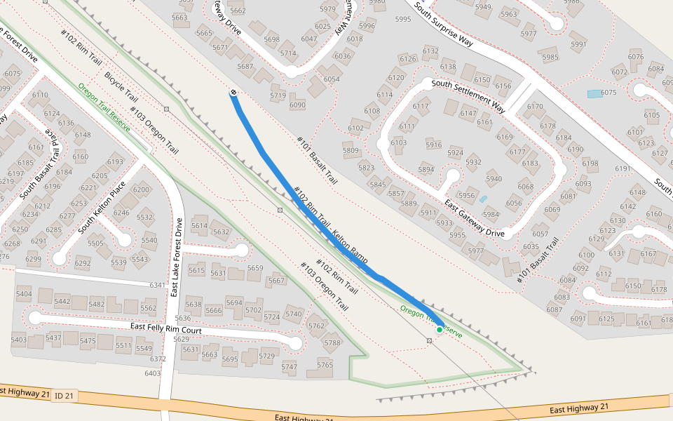 102 Rim Trail Kelton Ramp Walking and Running Boise, Idaho Pacer