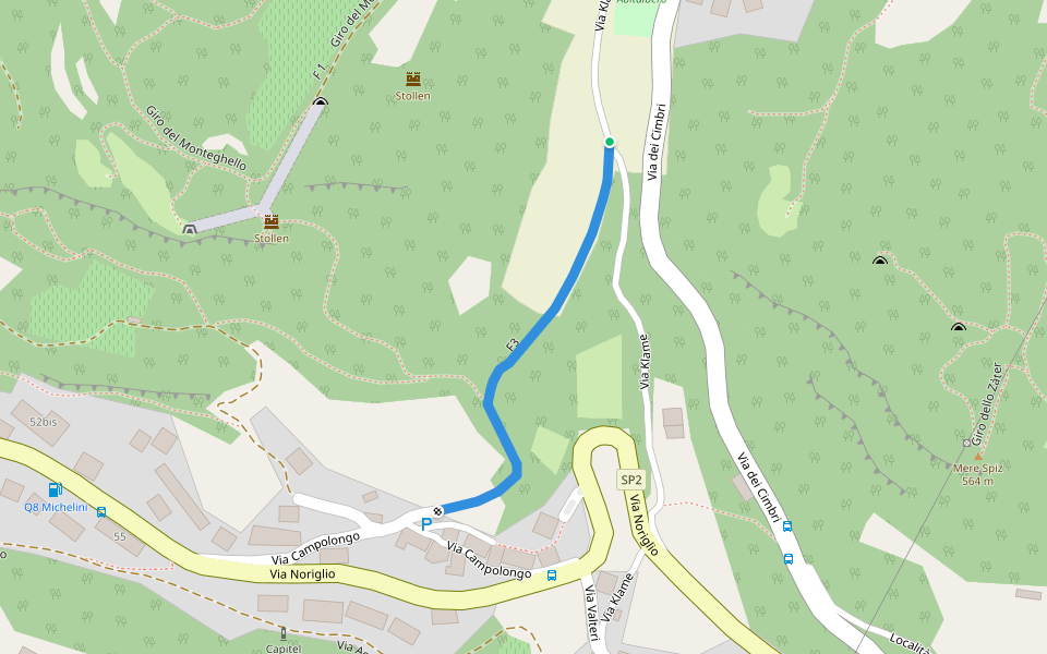 F3 walking route map in Noriglio