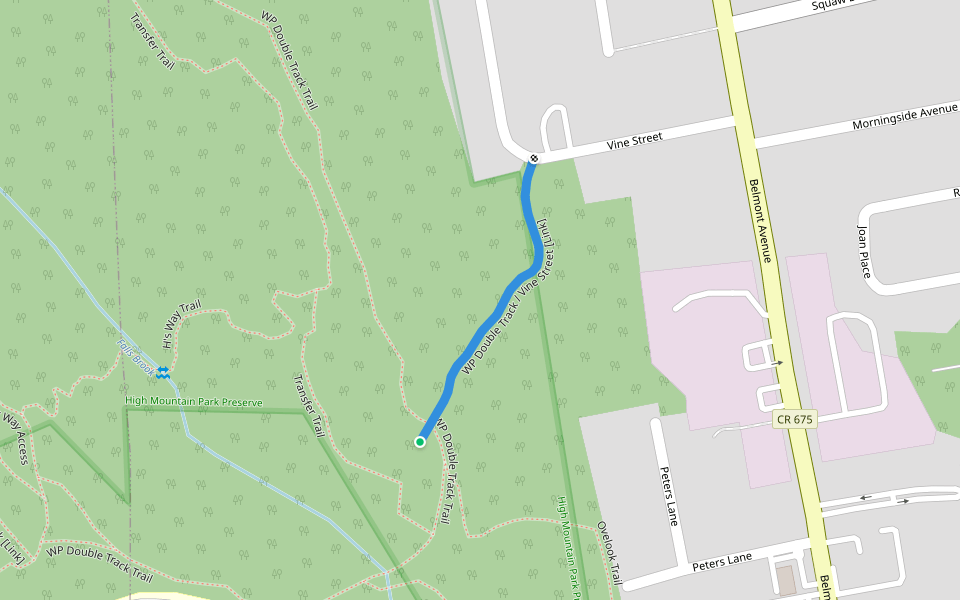 WP Double Track / Vine Street [Link] walking route map in North Haledon