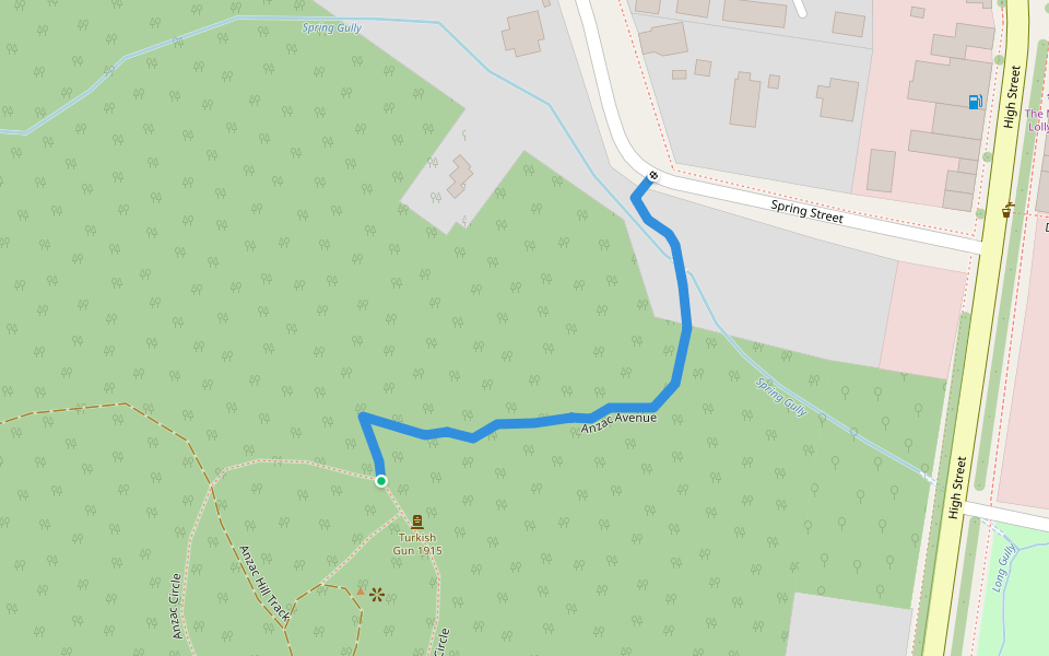 Anzac Avenue walking route map in Maldon