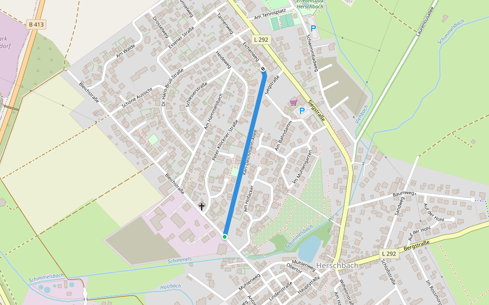 Karl-Deichmann-Allee walking route map in Herschbach