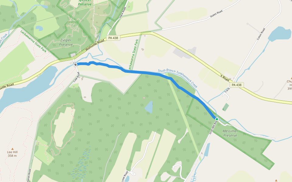 South Branch Trail walking route map in Dalton