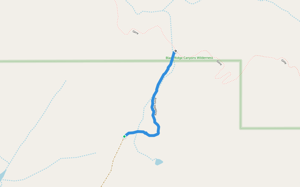 Knowles-Gore walking route map in Glade Park