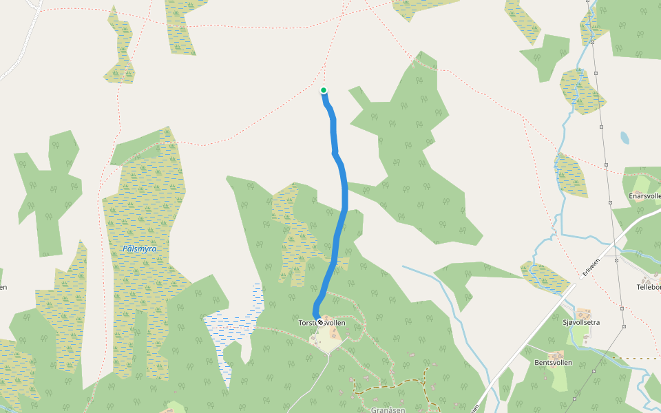 Grå-åsen walking route map in Røros