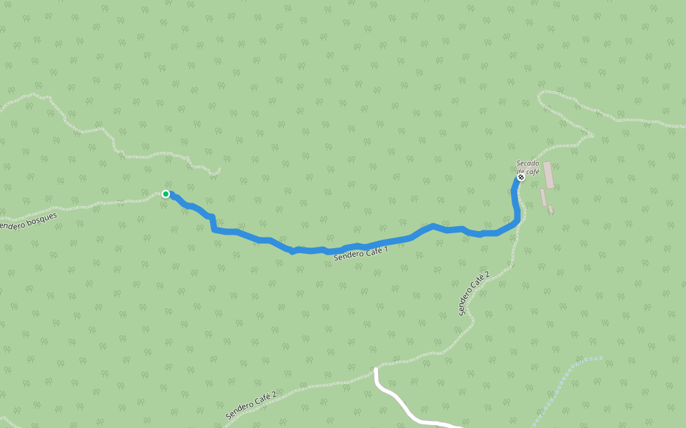 Sendero Café 1 walking route map in Santa Ana