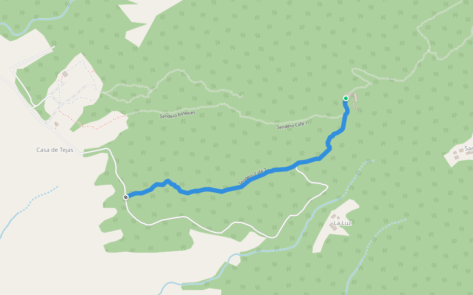 Sendero Café 2 walking route map in Santa Ana