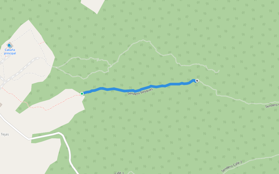 Sendero bosques walking route map in Santa Ana