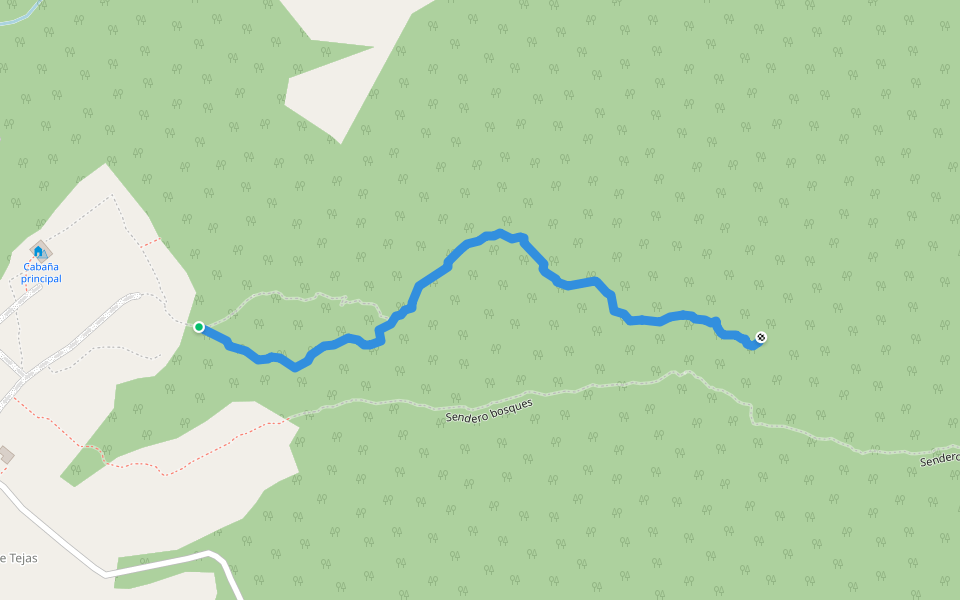 Sendero La Quebrada walking route map in Santa Ana