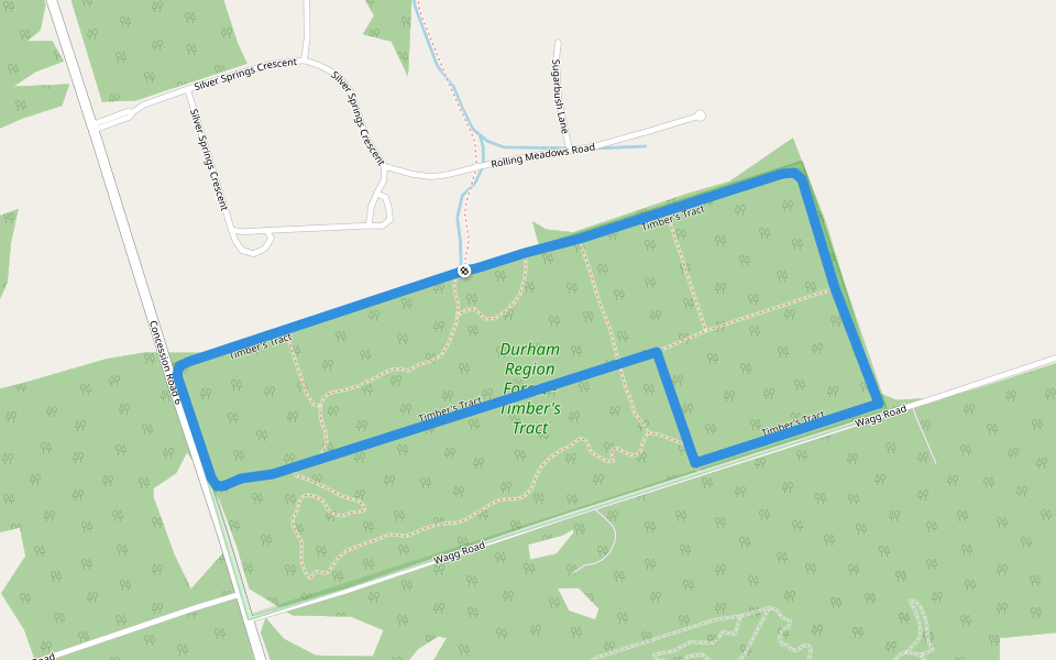 Timber's Tract walking route map in Goodwood