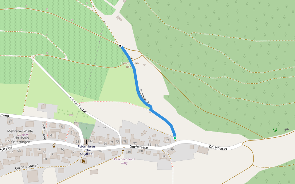 Stuhlgasse walking route map in Wilchingen