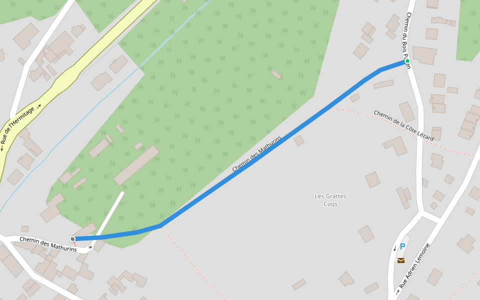 Chemin des Mathurins walking route map in Pontoise