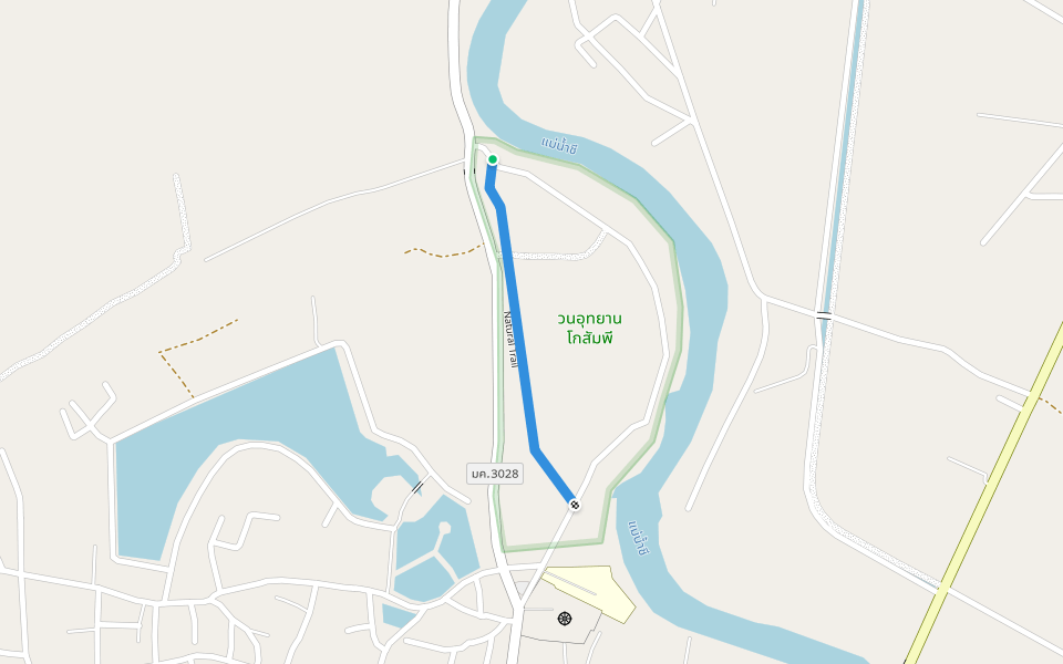 Natural Trail walking route map in Tambon Hua Khwang