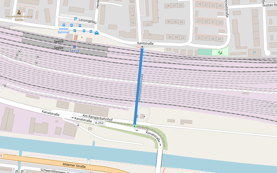 Heimstättenbrücke walking route map in Seelze