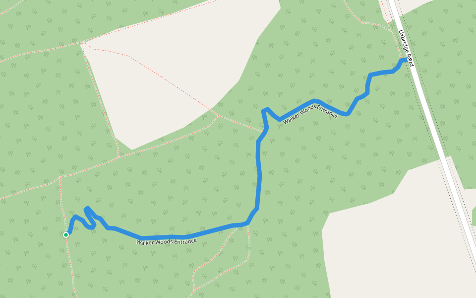 Walker Woods Entrance walking route map in Goodwood