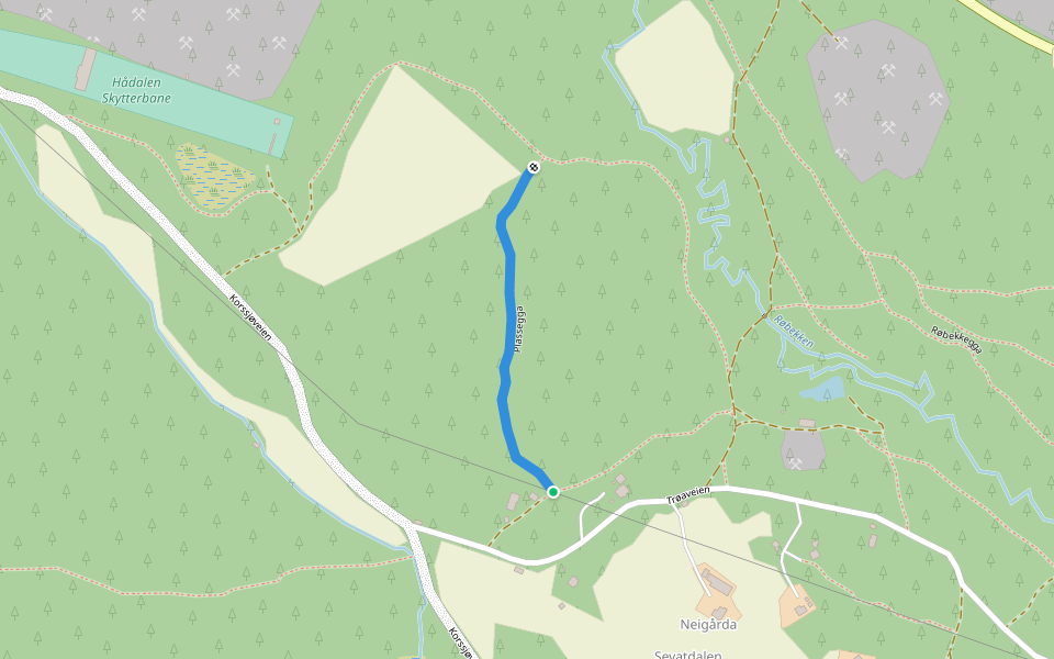 Plassegga walking route map in Røros