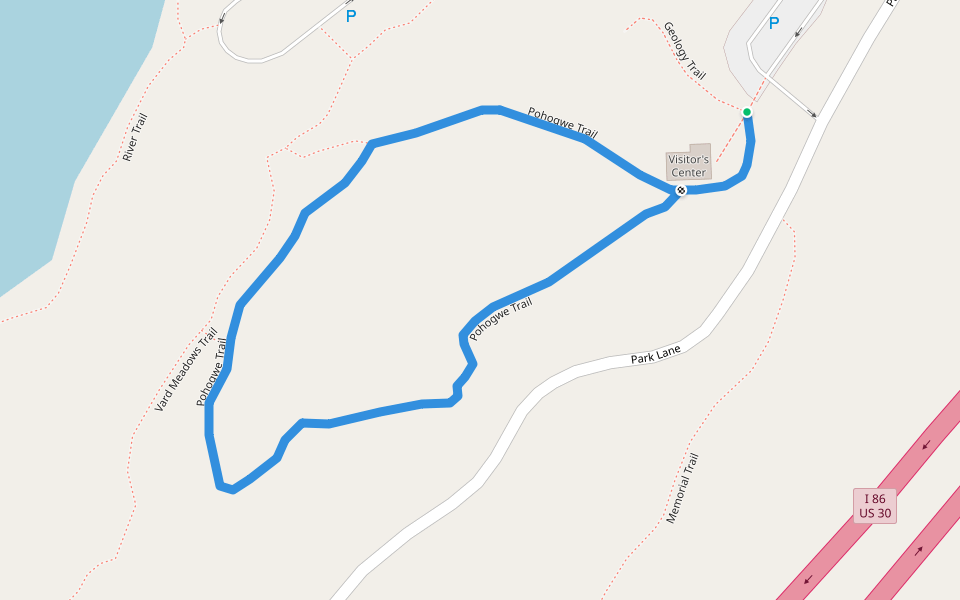 Pohogwe Trail walking route map in American Falls