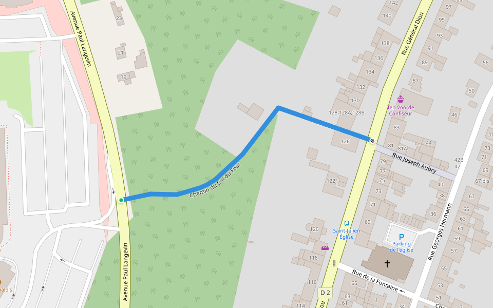 Chemin du Cul du Four walking route map in Saint-Julien-lès-Metz
