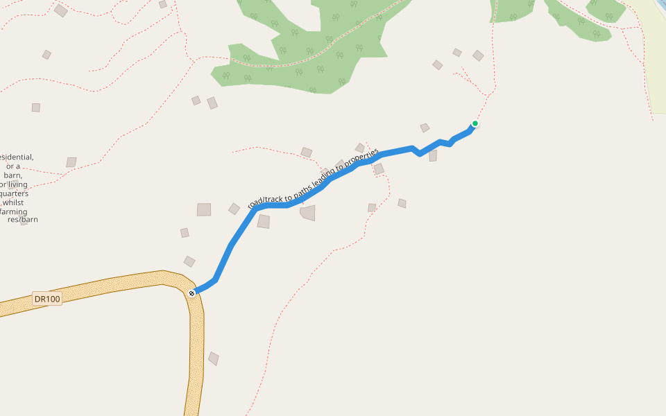 road/track to paths leading to properties walking route map in Muyaga