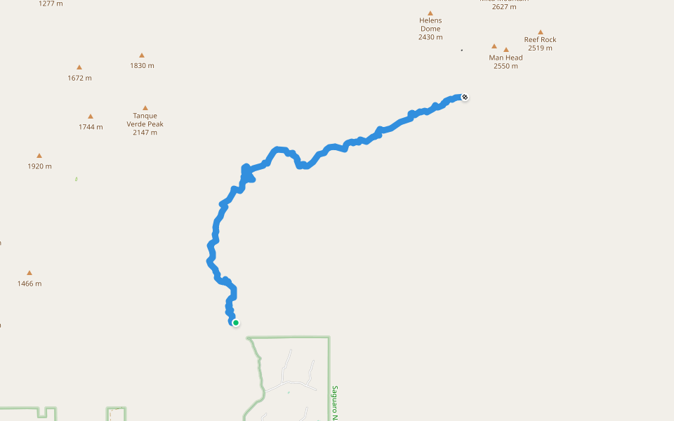 Manning Camp Trail walking route map in CORONA DE TUC