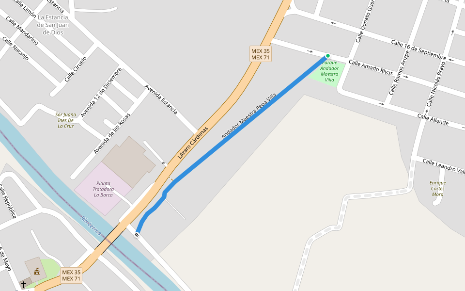 Andador Maestra Pepa Villa walking route map in La Barca