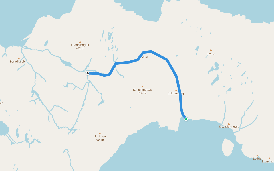 Nuuk - Kapisiilit. walking route map in Nuuk