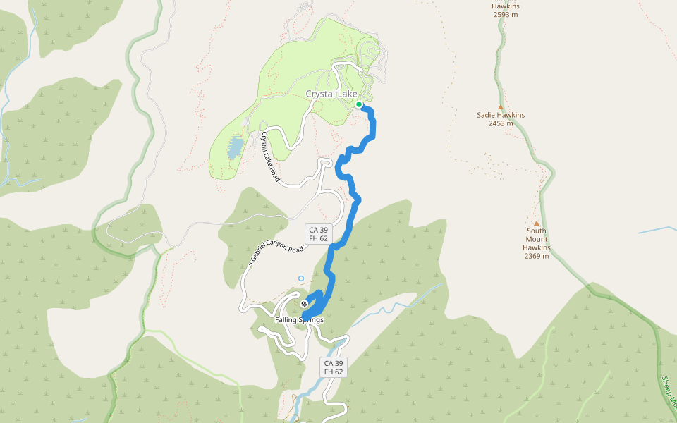 9W32 walking route map in Falling Springs