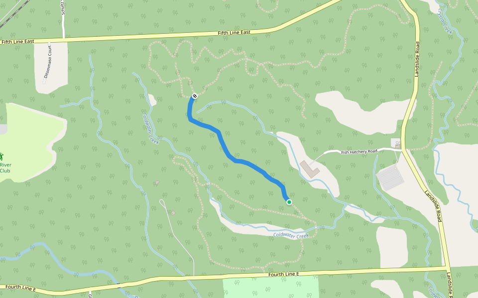 Fish Hatchery Extension walking route map in Sault Ste. Marie