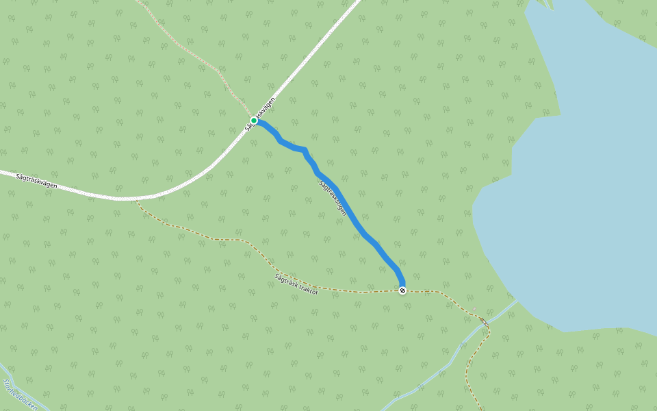 Sågträskstigen walking route map in Luleå