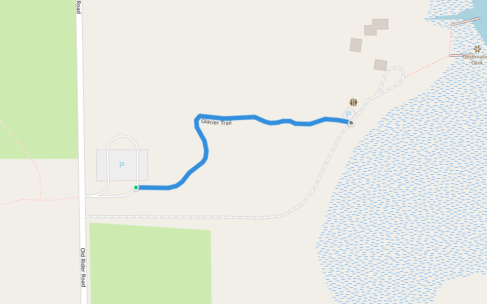 Glacier Trail walking route map in Burton