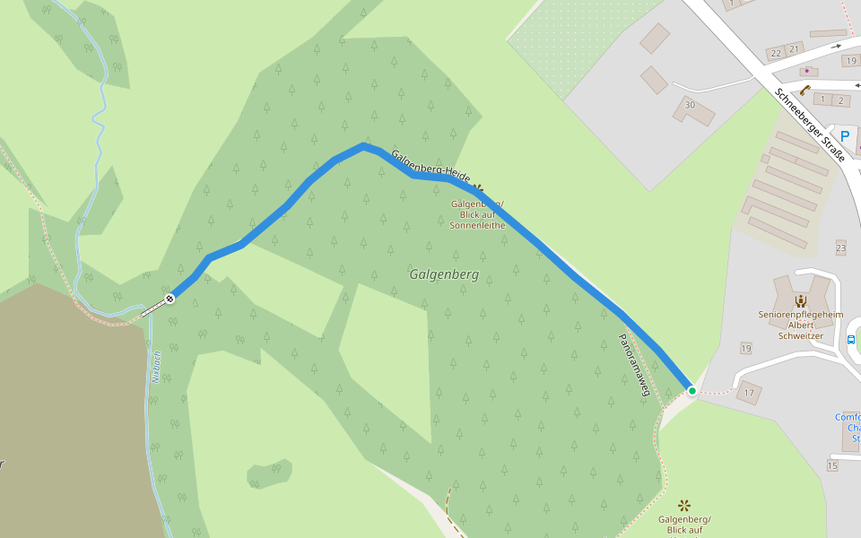 Galgenberg-Heide walking route map in Schwarzenberg/Erzgebirge