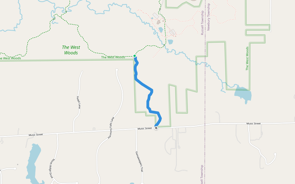 Music Street Link walking route map in Novelty
