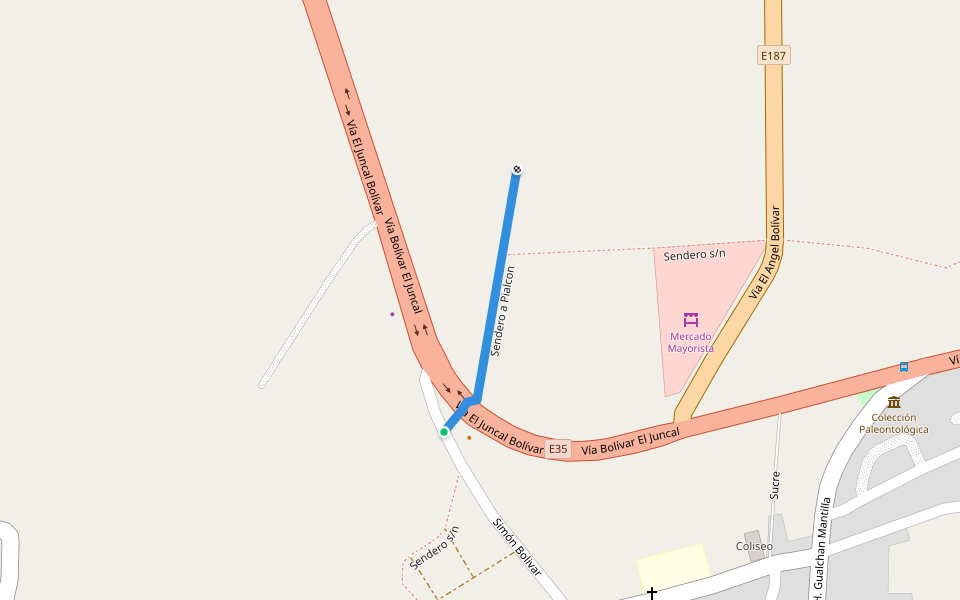 Sendero a Pialcon walking route map in Tulcán