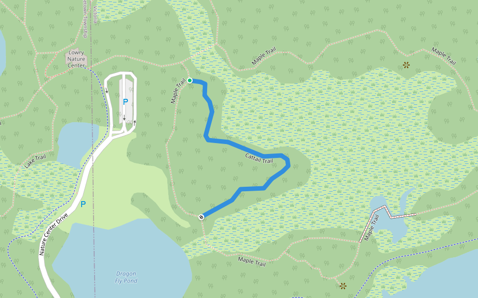 Cattail Trail walking route map in Minnetrista