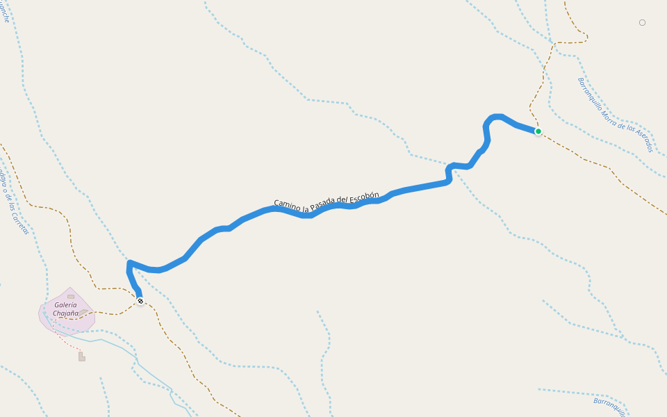 Camino la Pasada del Escobón walking route map in La Zarza