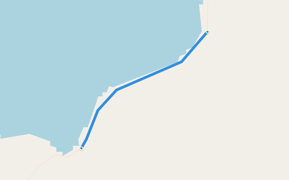 Low tide. Easy passage. walking route map in Kapisillit