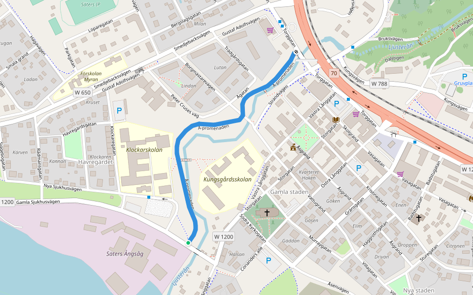 Å-promenaden walking route map in Säter